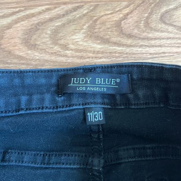 Judy Blue Black Skinny Distressed Jeans - Picture 7 of 9
